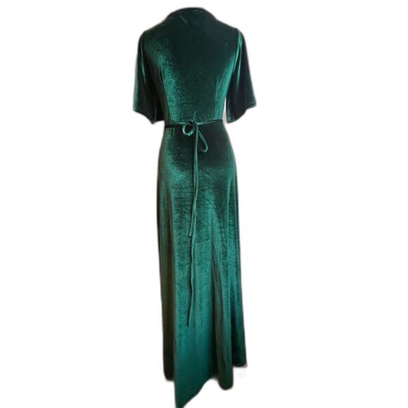 NWT - Baltic Born - Megan Velvet Wrap Maxi Dress in Emerald - Picture 5 of 7